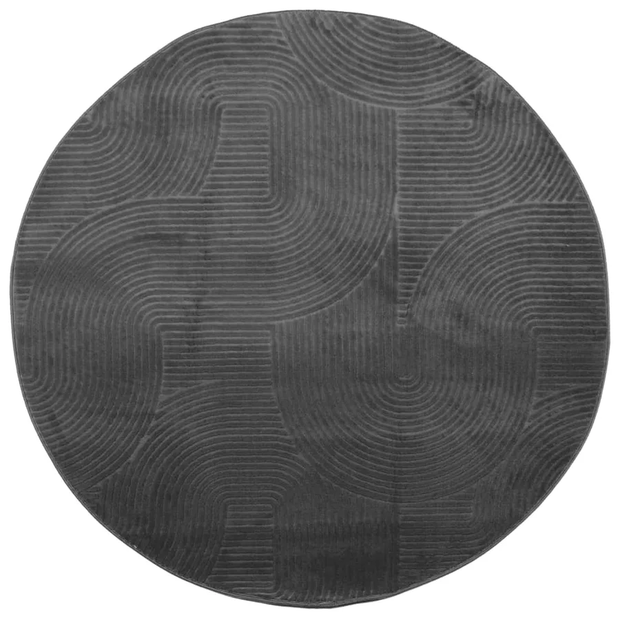 Tapis IZA poils courts style scandinave anthracite Ø 120 cm - 2