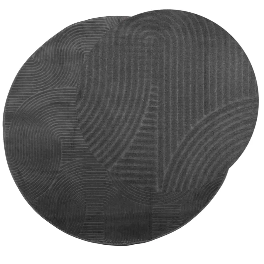 Tapis IZA poils courts style scandinave anthracite Ø 200 cm - 3