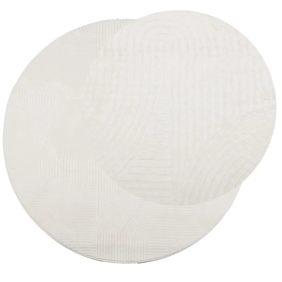 Tapis IZA poils courts style scandinave crème Ø 200 cm - 3