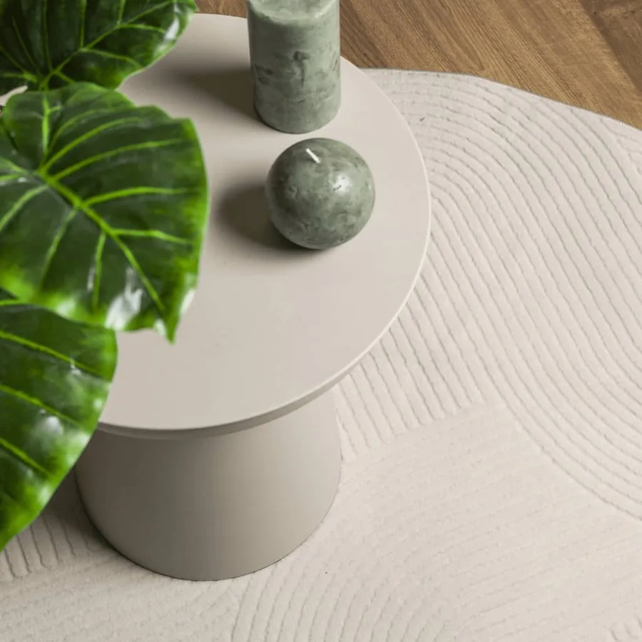 Tapis IZA poils courts style scandinave crème Ø 200 cm - 7