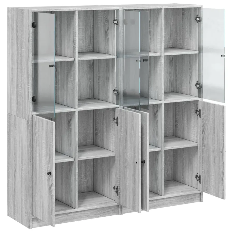 Bibliothèque avec portes sonoma gris 136x37x142 cm - 6