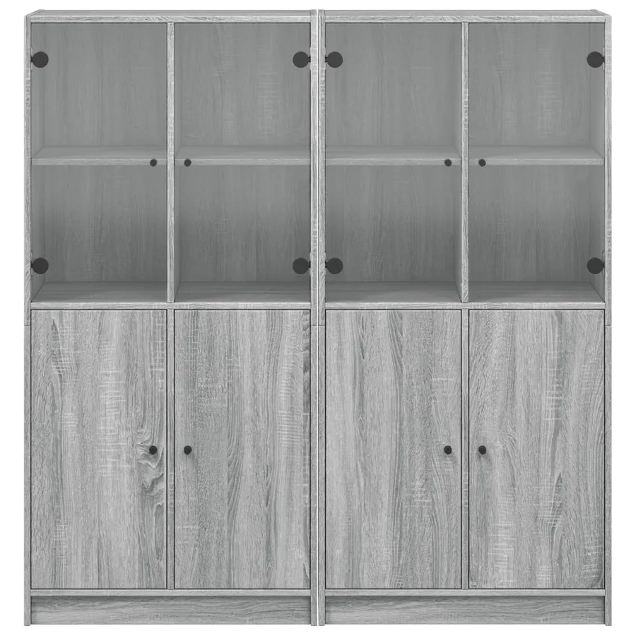 Bibliothèque avec portes sonoma gris 136x37x142 cm - 7