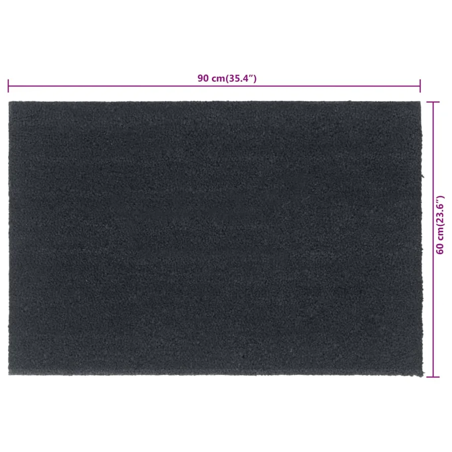 Tapis de porte gris foncé 60x90 cm fibre de coco touffeté - 6