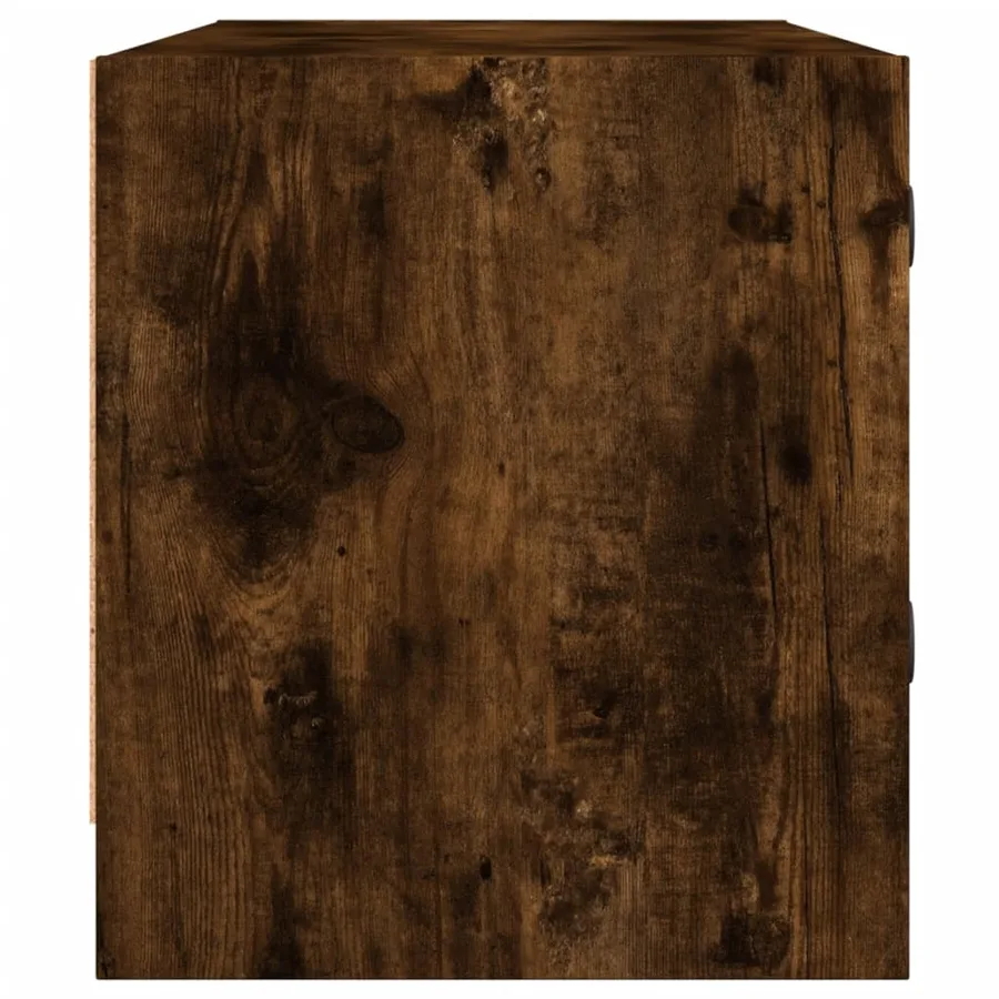 Meuble TV avec portes en verre chêne fumé 102x37x42 cm - 7