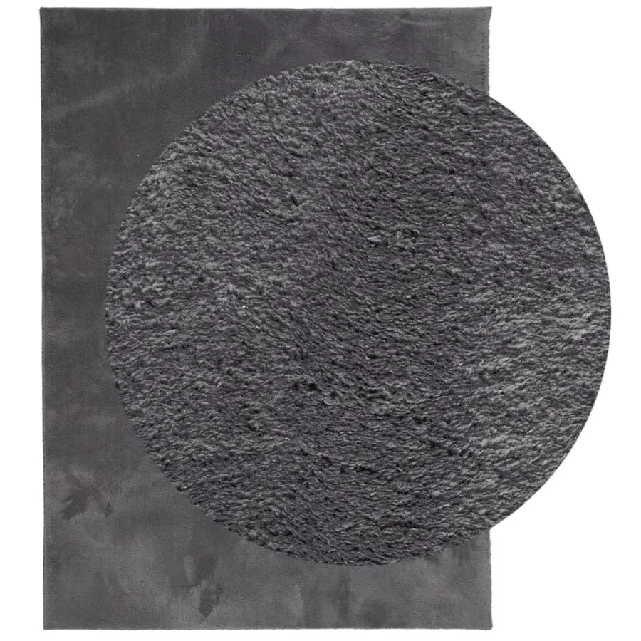 Tapis HUARTE à poils courts doux lavable anthracite 120x170 cm - 3