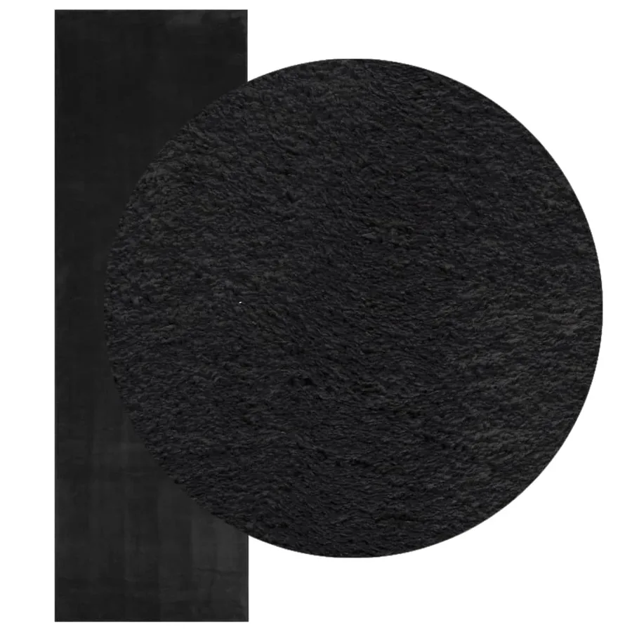 Tapis HUARTE à poils courts doux et lavable noir 80x250 cm - 3