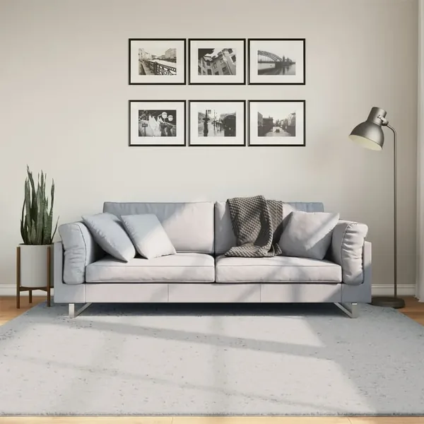 Tapis HUARTE à poils courts doux et lavable gris 200x200 cm