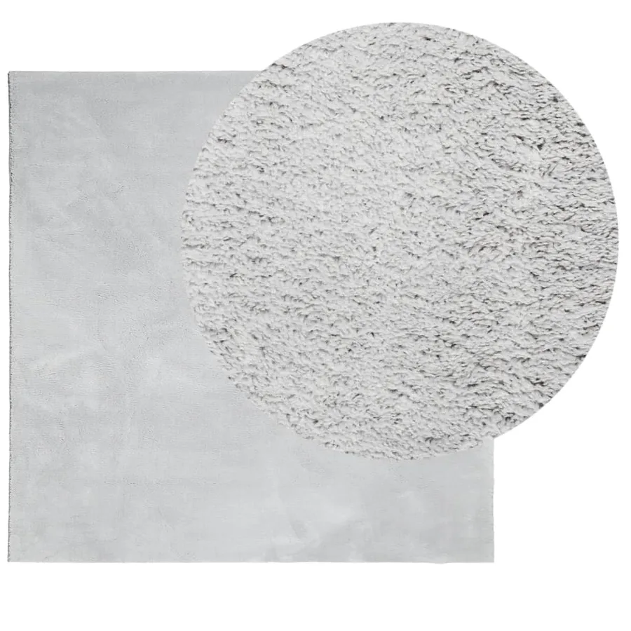 Tapis HUARTE à poils courts doux et lavable gris 200x200 cm - 3