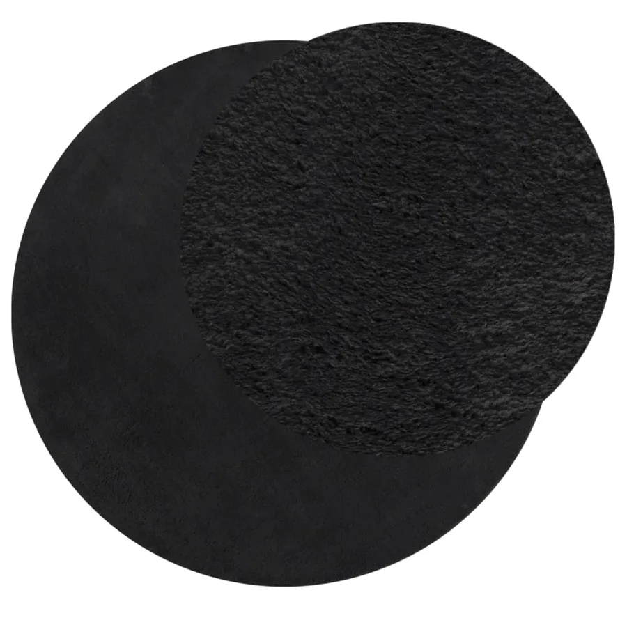 Tapis HUARTE à poils courts doux et lavable noir Ø 200 cm - 3