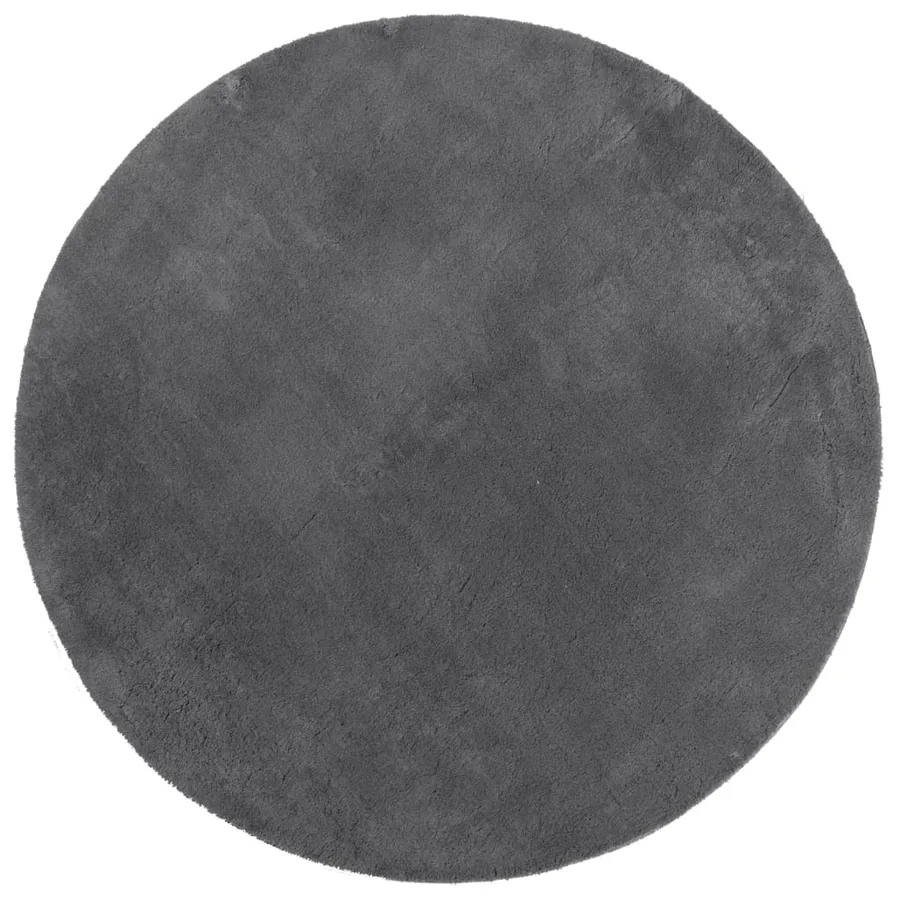 Tapis HUARTE à poils courts doux et lavable anthracite Ø 100 cm - 2