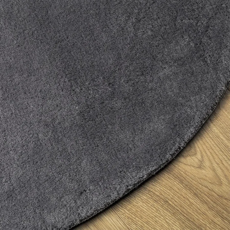 Tapis HUARTE à poils courts doux et lavable anthracite Ø 100 cm - 4