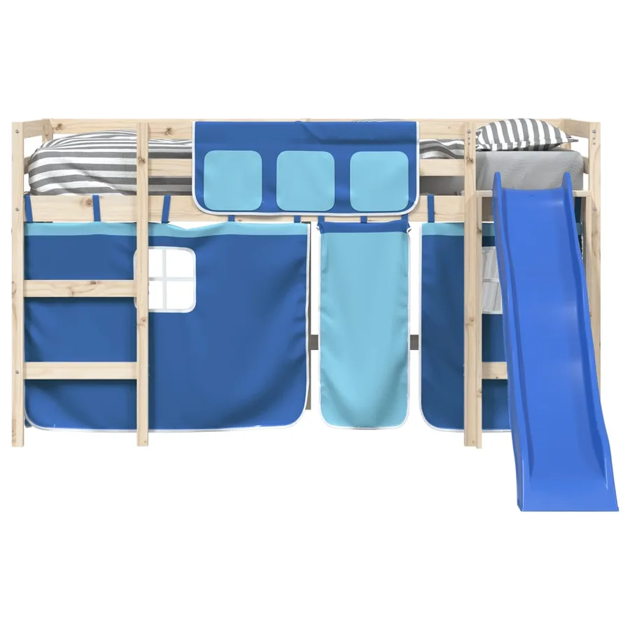 Rideaux pour lit mezzanine bleu polyester - 5