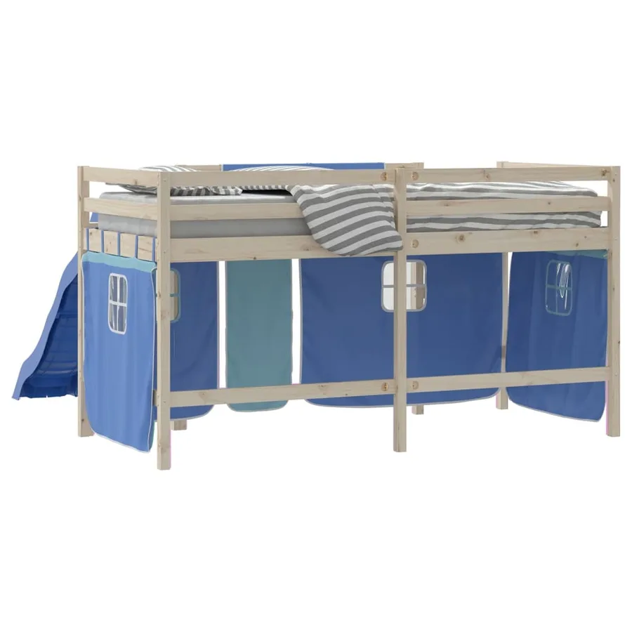 Rideaux pour lit mezzanine bleu polyester - 7