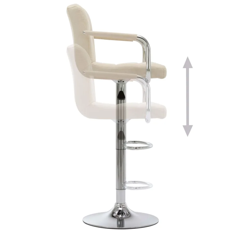 Chaises de bar lot de 2 crème tissu - 6