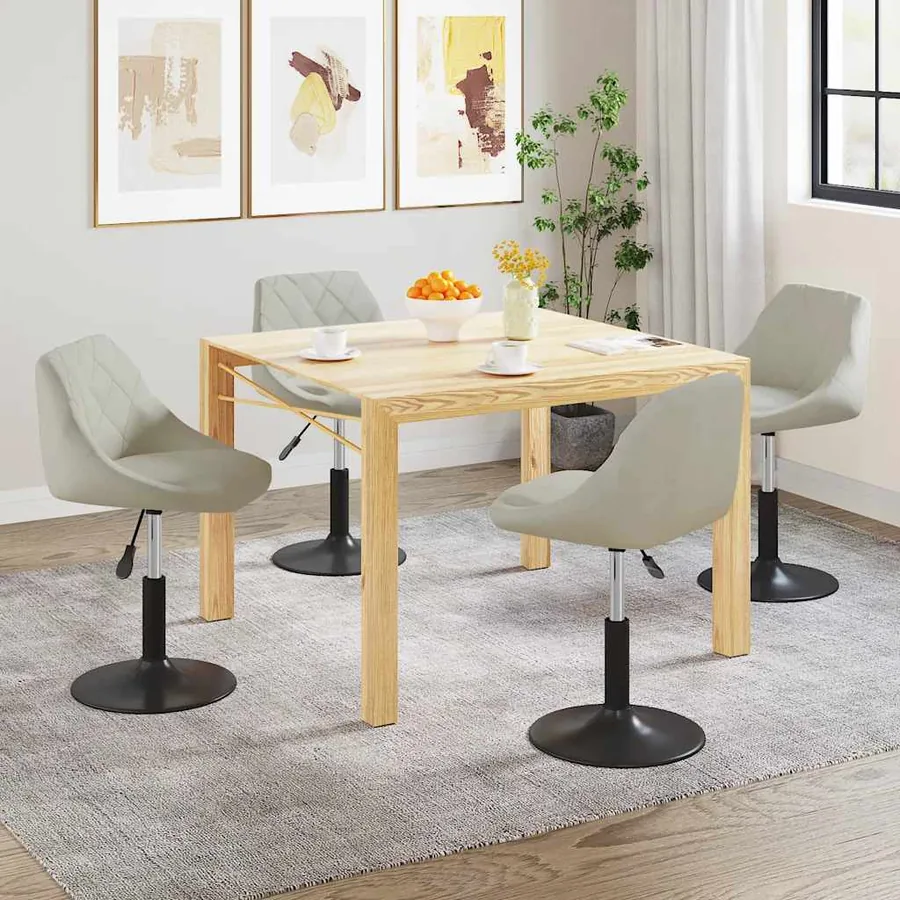 Chaises pivotantes à manger lot de 4 crème velours