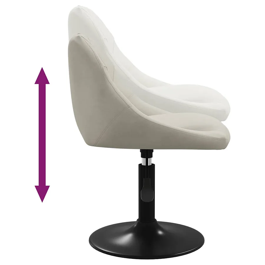 Chaises pivotantes à manger lot de 4 crème velours - 7