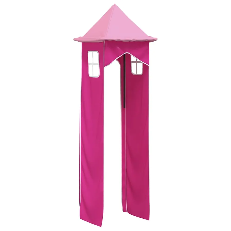 Rideaux pour lit mezzanine avec tunnel et tour rose - 16