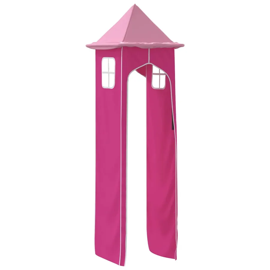 Rideaux pour lit mezzanine avec tunnel et tour rose - 18