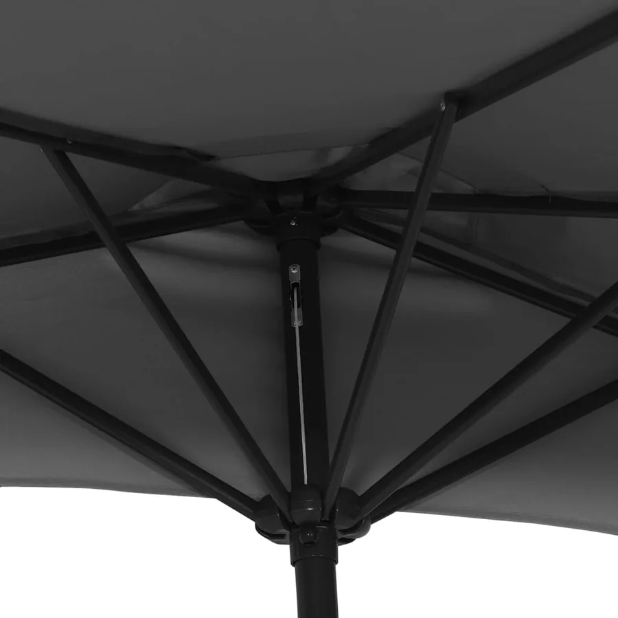 Parasol de balcon et mât en aluminium Anthracite 270x144cm Demi - 6