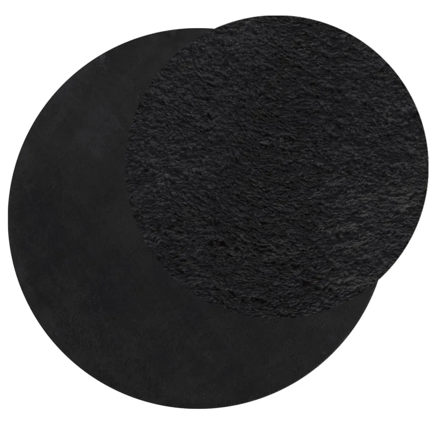 Tapis HUARTE à poils courts doux et lavable noir Ø 120 cm - 3