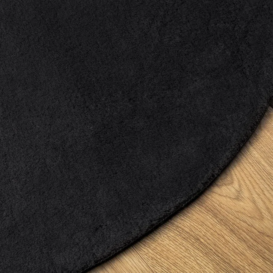 Tapis HUARTE à poils courts doux et lavable noir Ø 120 cm - 4