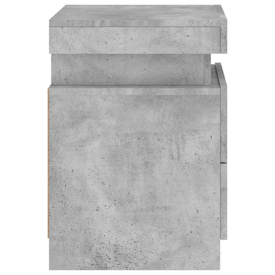 Tables de chevet avec lumières LED 2 pcs gris béton 35x39x55 cm - 10