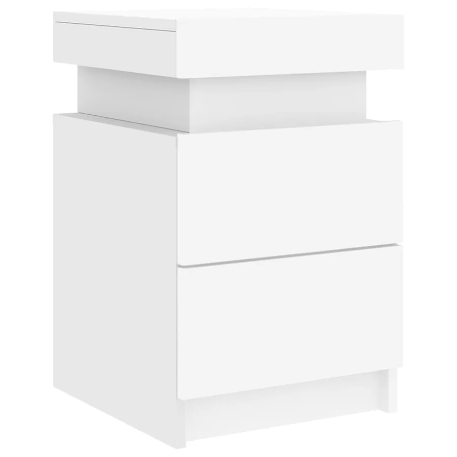 Table de chevet avec lumières LED blanc 35x39x55 cm - 5