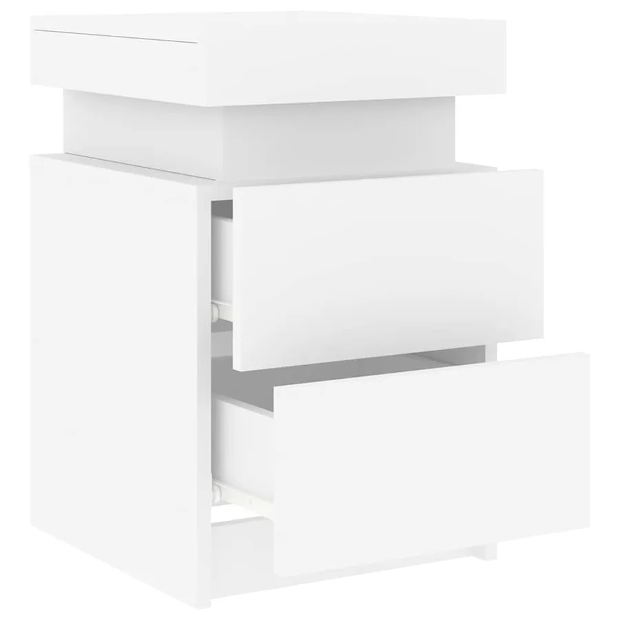 Table de chevet avec lumières LED blanc 35x39x55 cm - 6