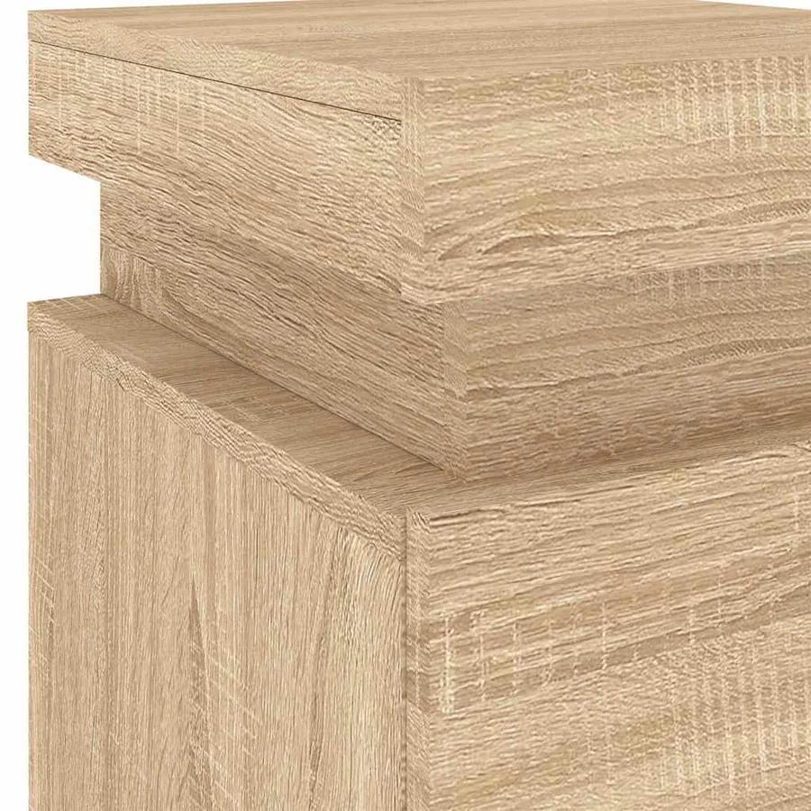 Tables de chevet et lumières LED 2 pcs chêne sonoma 35x39x55 cm - 11