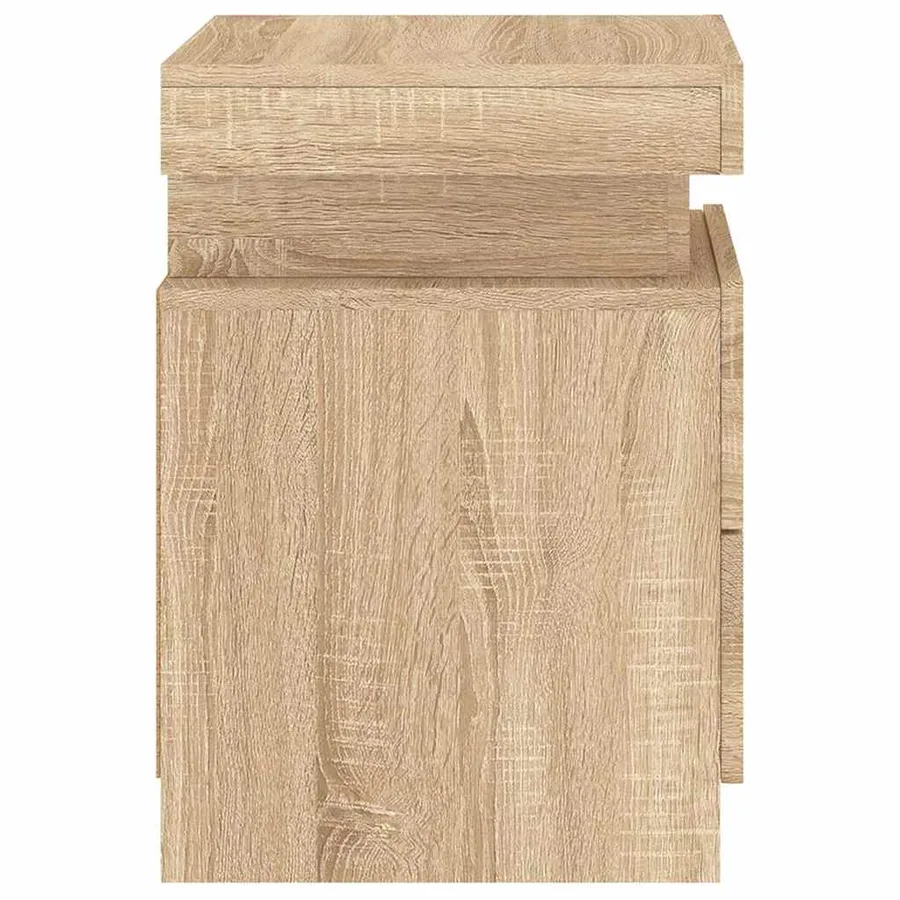 Tables de chevet et lumières LED 2 pcs chêne sonoma 35x39x55 cm - 8