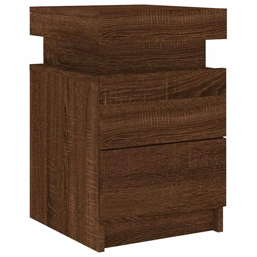 Table de chevet avec lumières LED chêne marron 35x39x55 cm - 5