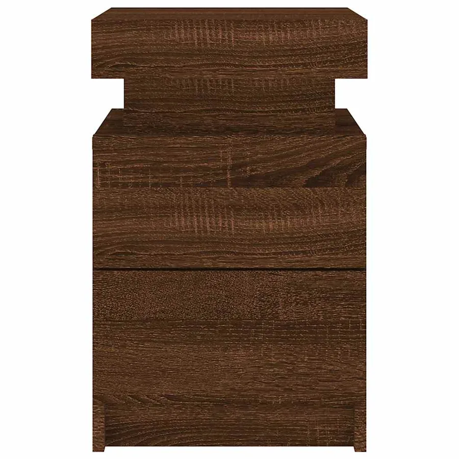 Table de chevet avec lumières LED chêne marron 35x39x55 cm - 7
