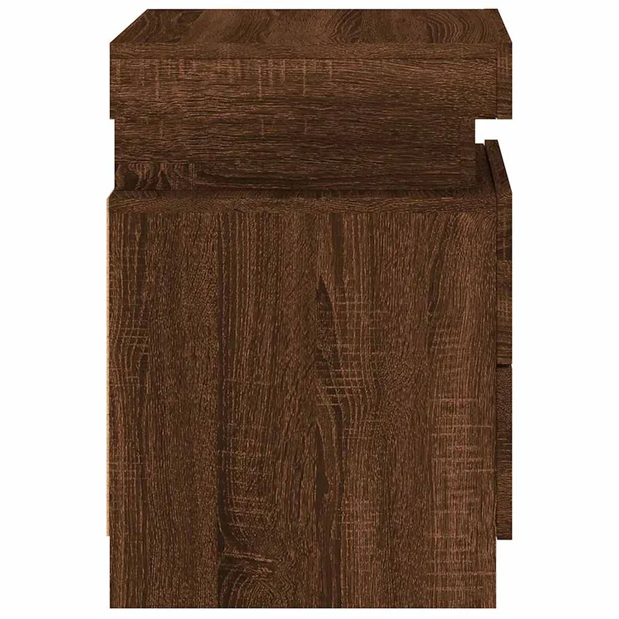 Table de chevet avec lumières LED chêne marron 35x39x55 cm - 9