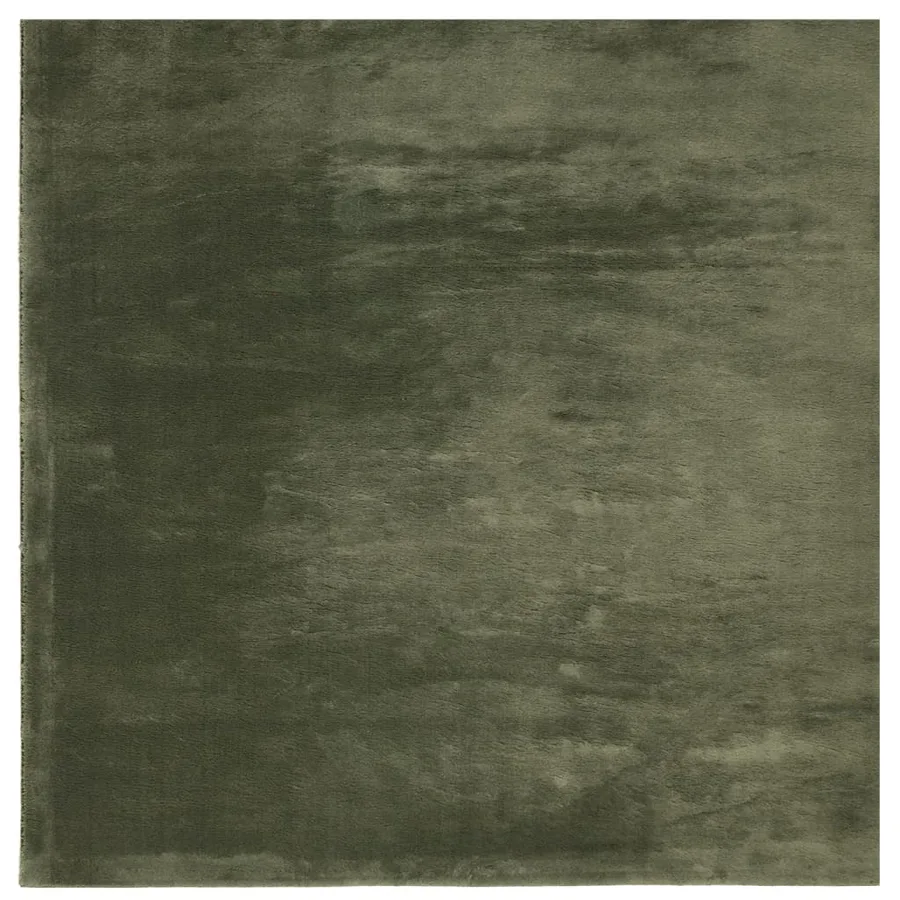 Tapis HUARTE à poils courts doux lavable vert forêt 120x120 cm - 2