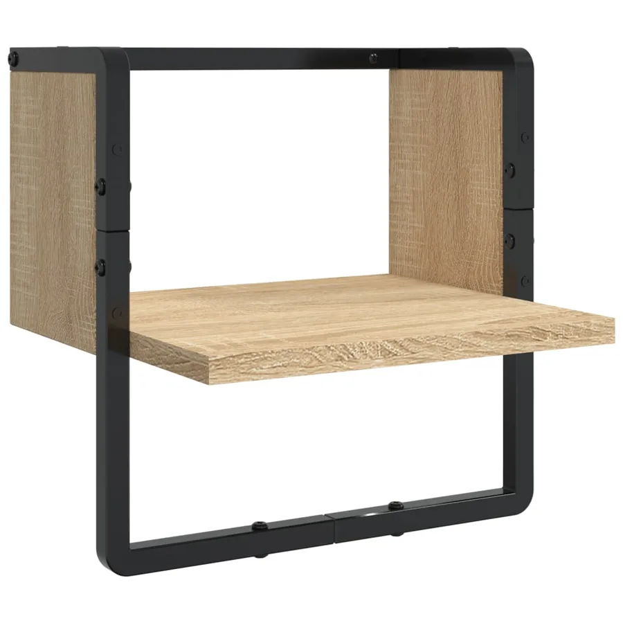 Ensemble d'étagères murales avec barres 6 pcs chêne sonoma - 10
