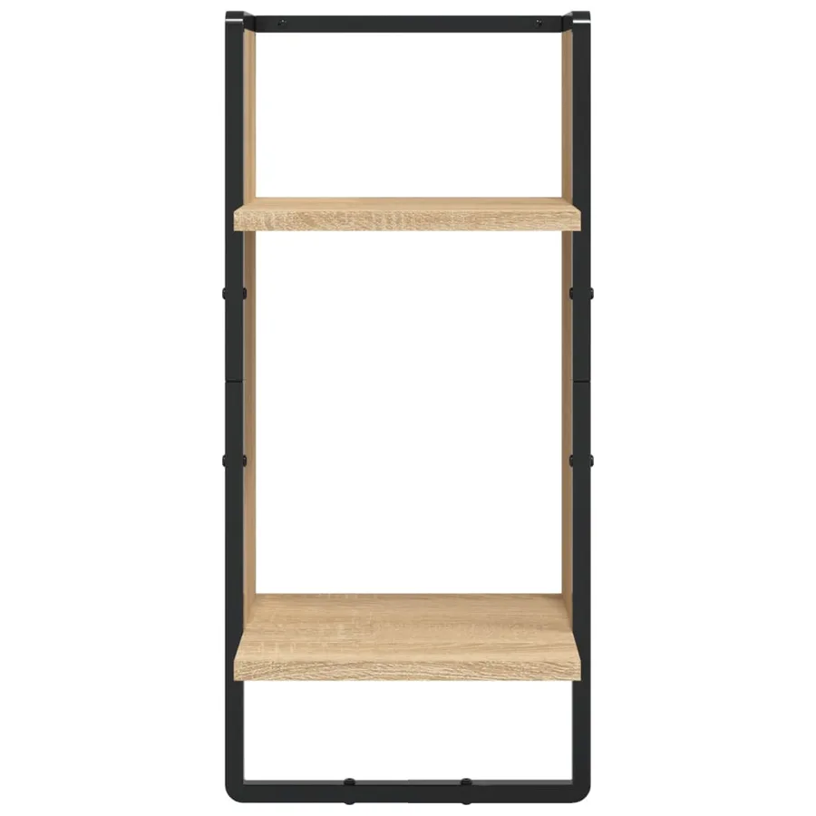 Ensemble d'étagères murales avec barres 6 pcs chêne sonoma - 11