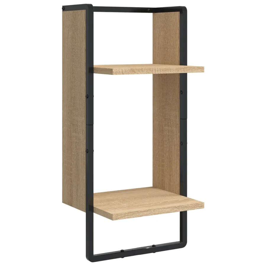 Ensemble d'étagères murales avec barres 6 pcs chêne sonoma - 12