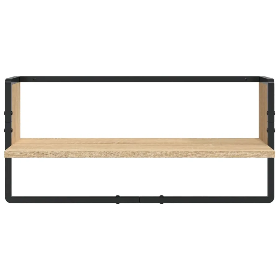 Ensemble d'étagères murales avec barres 6 pcs chêne sonoma - 13