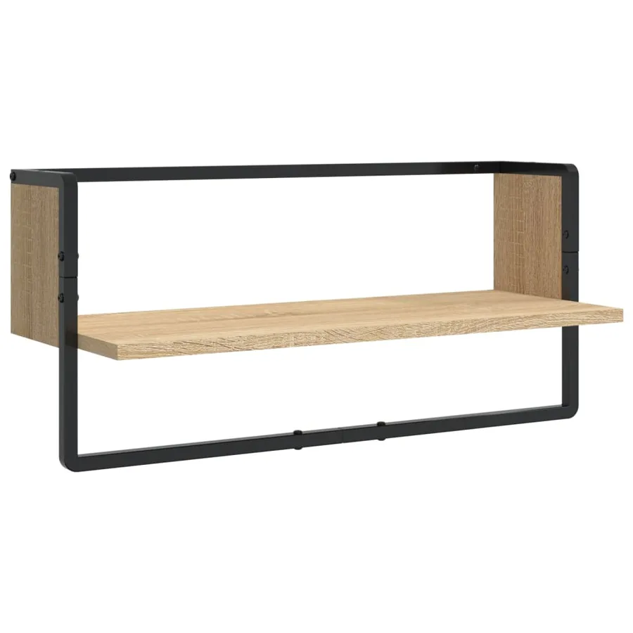 Ensemble d'étagères murales avec barres 6 pcs chêne sonoma - 14