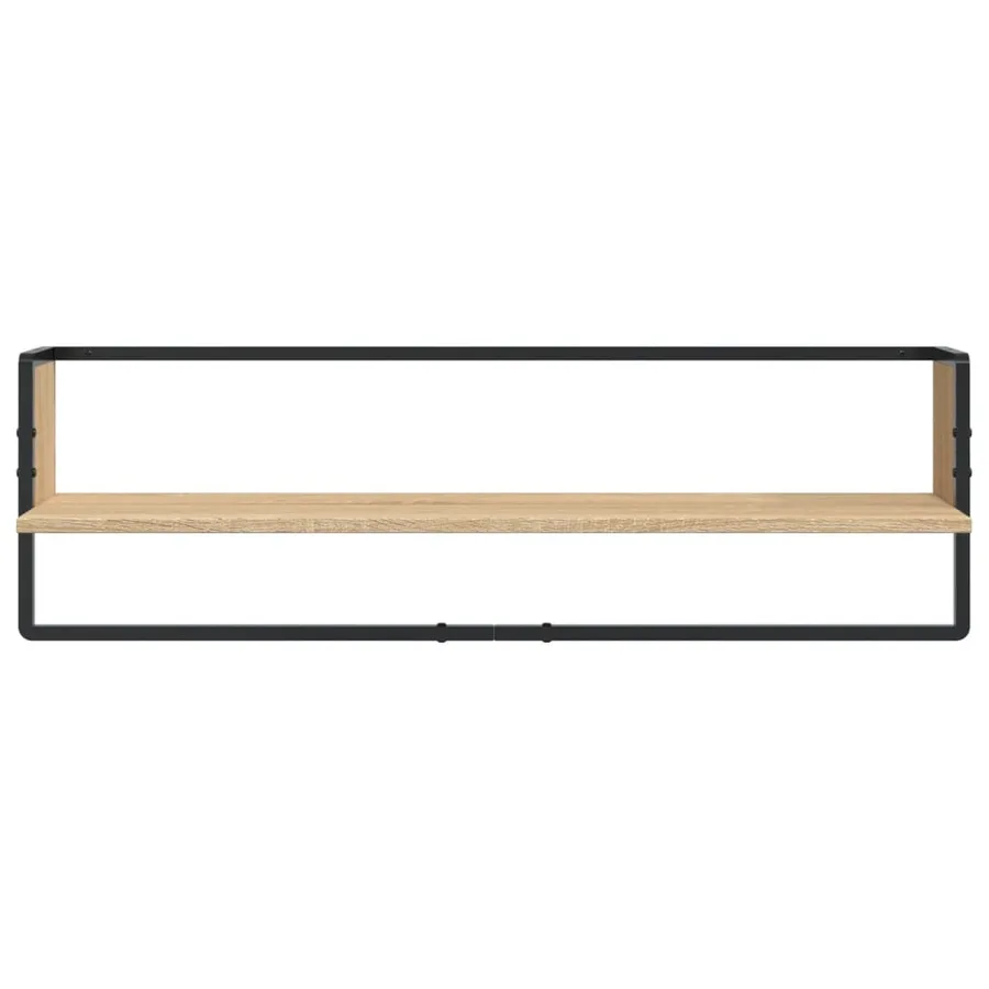 Ensemble d'étagères murales avec barres 6 pcs chêne sonoma - 5
