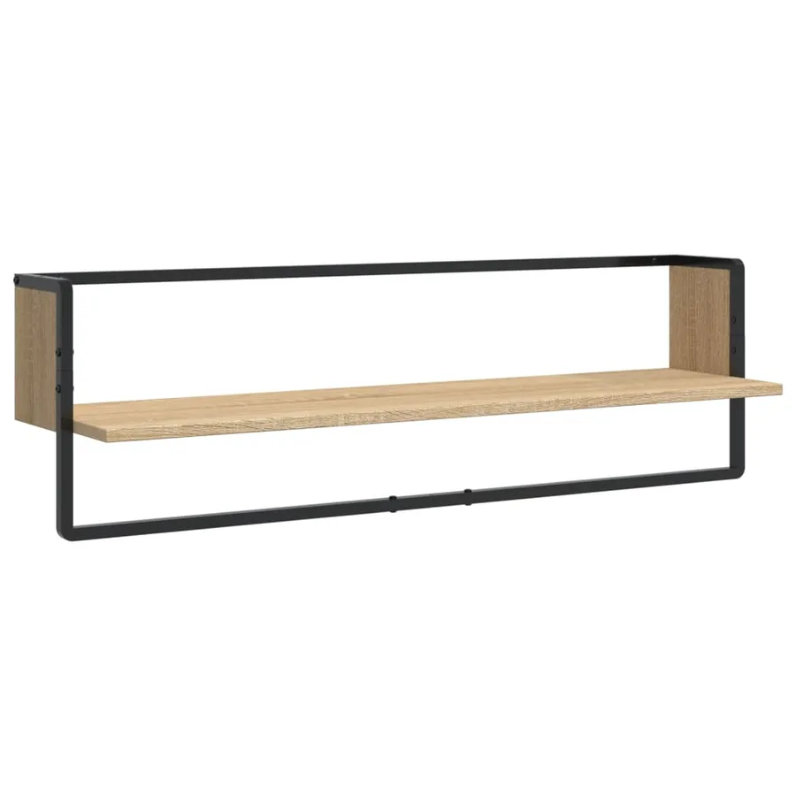 Ensemble d'étagères murales avec barres 6 pcs chêne sonoma - 6