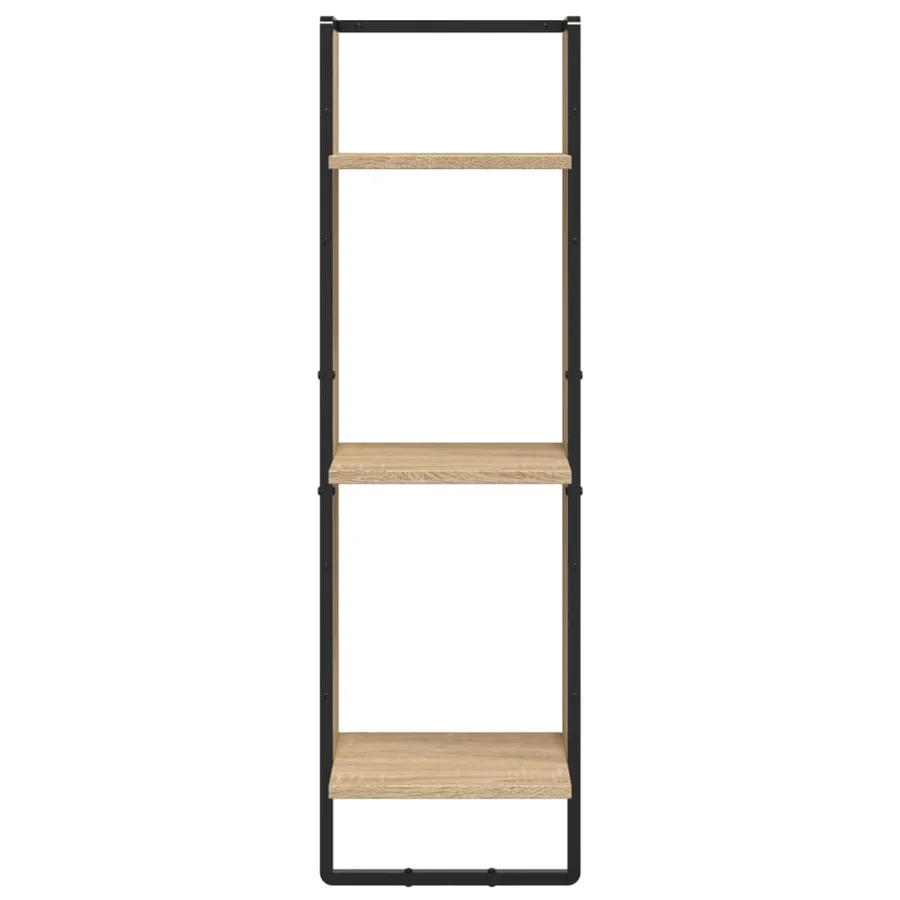 Ensemble d'étagères murales avec barres 6 pcs chêne sonoma - 7