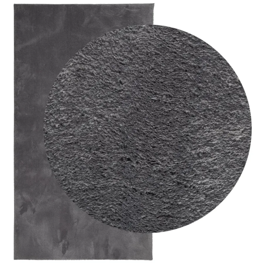 Tapis HUARTE à poils courts doux et lavable anthracite 80x150cm - 3