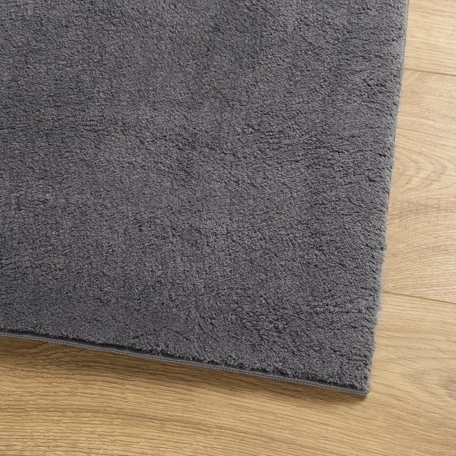 Tapis HUARTE à poils courts doux et lavable anthracite 80x150cm - 4
