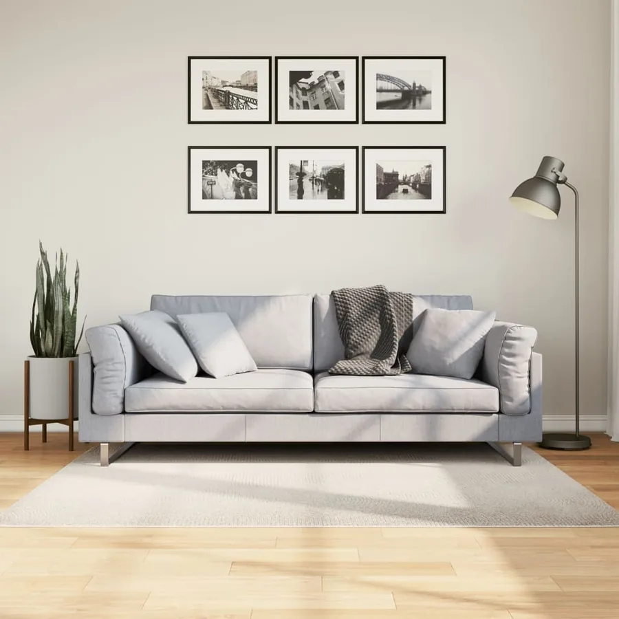Tapis IZA poils courts style scandinave crème 120x170 cm