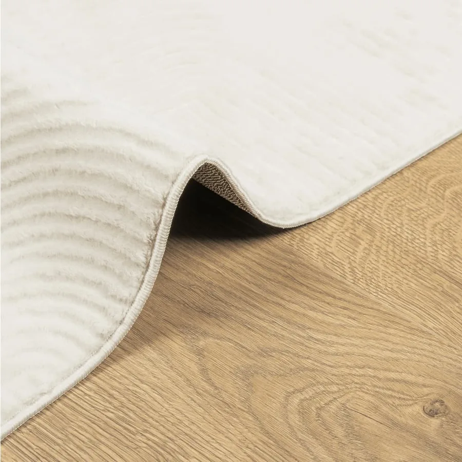 Tapis IZA poils courts style scandinave crème 120x170 cm - 6