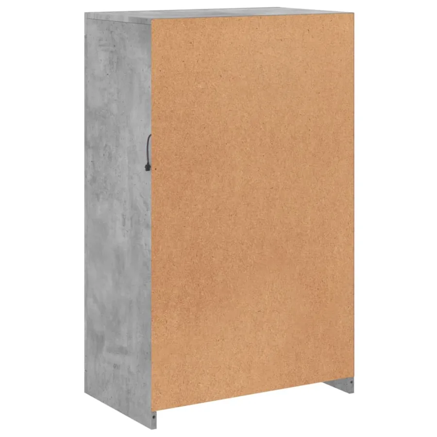 Armoire latérale avec lumières LED gris béton bois d'ingénierie - 9