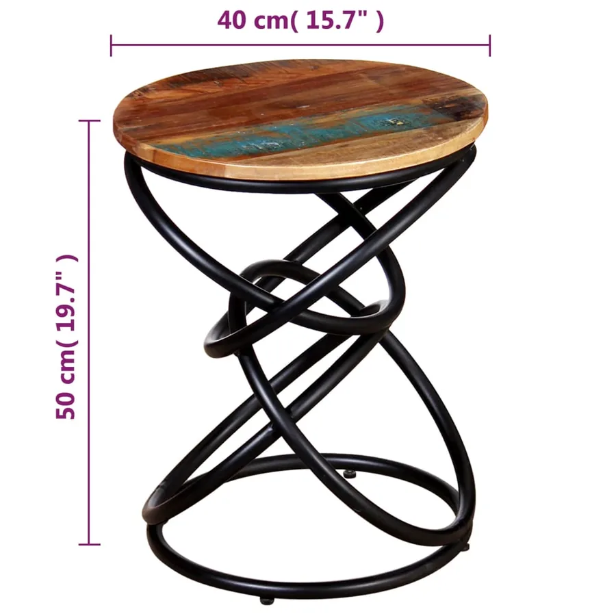 Table d'appoint Bois de récupération massif - 4