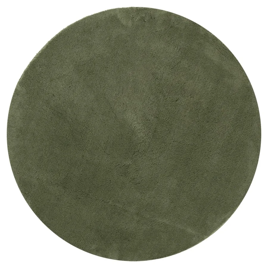 Tapis HUARTE à poils courts doux et lavable vert forêt Ø 120 cm - 2