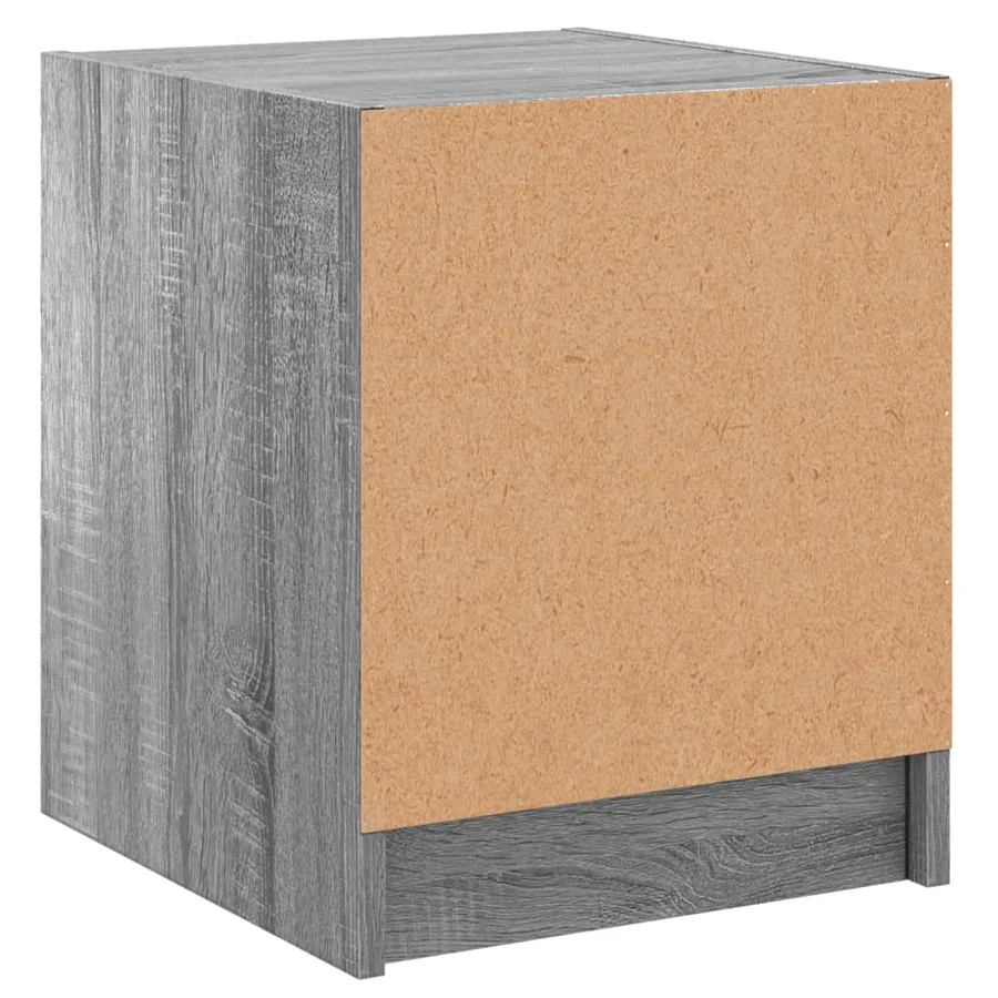 Tables de chevet et portes vitrées 2pcs sonoma gris 35x37x42cm - 9
